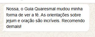Mensagem agradescendo o guia