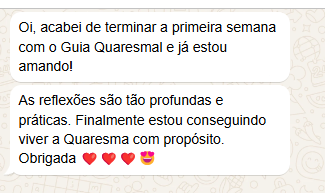 Mensagem agradescendo o guia